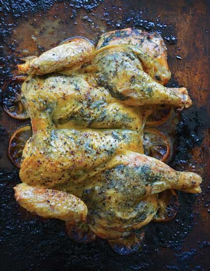 Turn the bird breast side up; Herb-Roasted Spatchcock Chicken Recipe | Mother Earth Living