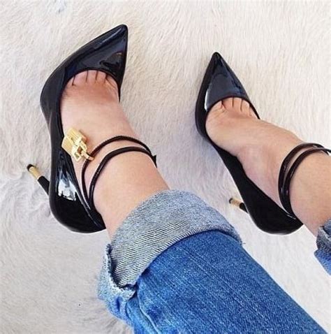 Super Hot Black Patent Leather Womenfashion Pumps Sexy Pointy Toe High