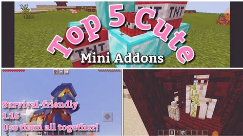 Top 5 Best Cute Mini Addons Addon Pack Showcase Mcbe 116 Youtube