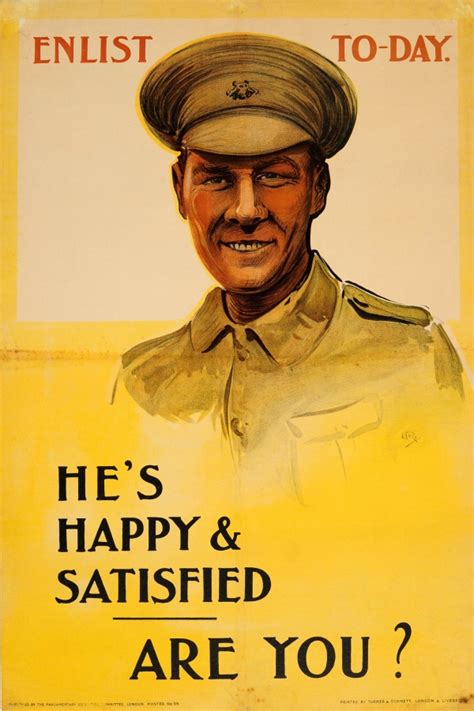 Original Vintage Posters War Posters Enlist Today He Is Happy Wwi