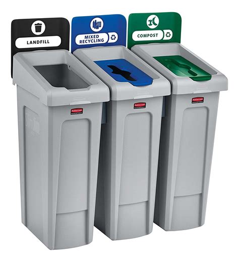 Rubbermaid Commercial Products 2007918 Slim Jim Recycling Station 3