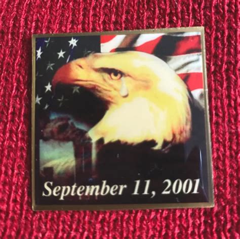 Vintage 911 Never Forget Twin Towers Eagle Crying Commemorative Pin