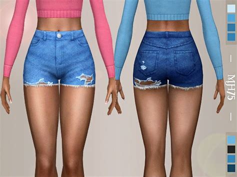 High Waist Shorts Ripped For Your Sims Found In Tsr Category Sims 4