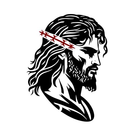 Jesus Christ With A Crown Of Thorns On His Head Decorative Vector