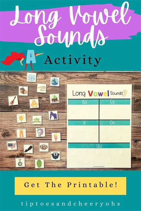 Long Vowel Sounds Game Educational Vowel Chart Matching Etsy