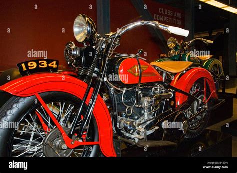 1934 Harley Davidson Motorcycle On Display At The Companies New Museum