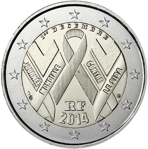 2 Euro Commemorative Coin France 2014 Aids Romacoi