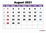 August 2021 Printable Calendar With Holidays Word, PDF