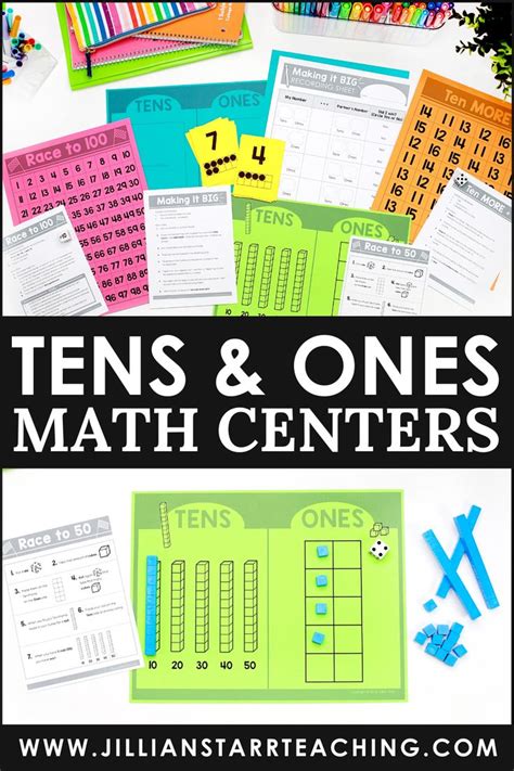 Tens And Ones Math Centers With Text Overlay