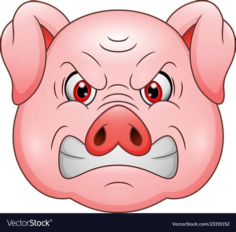Angry Pig Head Cartoon Mascot Royalty Free Vector Image