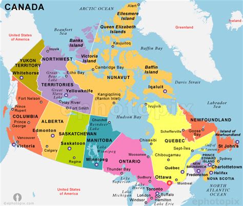 Canada Map Political City Map Of Canada City Geography