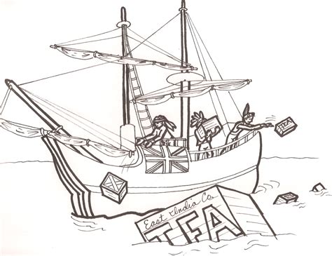 Boston Tea Party Coloring Page Learn And Have Fun