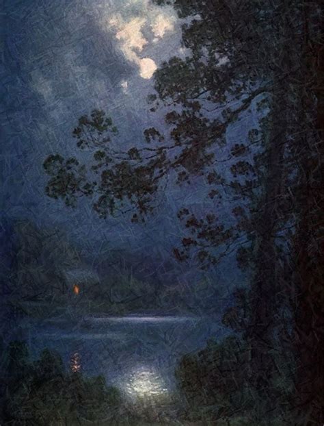 Pin By Jeffrey Martin On Art Landscapes Moonlight Painting Night