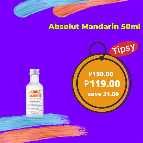 Absolut Mandarin Vodka 50ml Tipsy