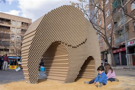 Recycled Cardboard Elephant Nituniyo Valencia Spain 2015 Playscapes