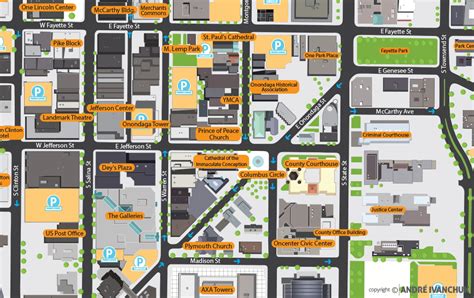 Downtown Committee Of Syracuse Map Design Andre Ivanchuk