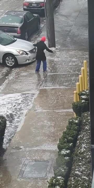 Person Keeps Sliding Down Icy Sidewalk Jukin Licensing