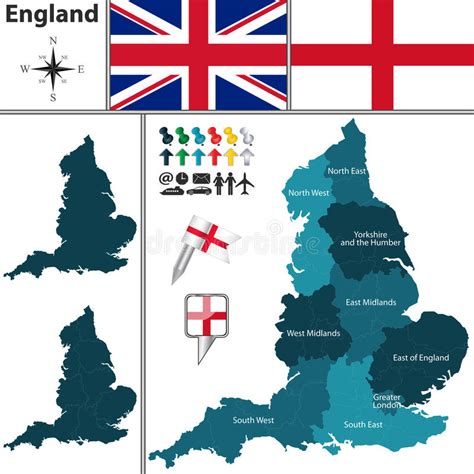 Regions Of England Stock Vector Illustration Of East 13720879
