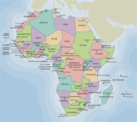 La Rosa De Los Vientos Mapa PolÍtico De Africa