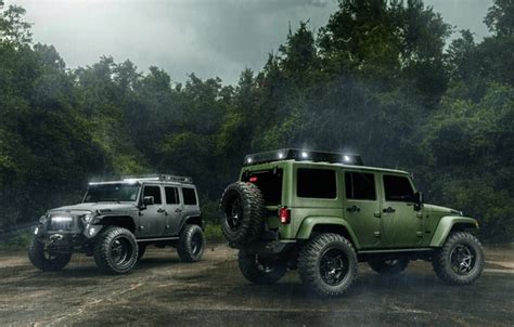 Wallpaper Cars Green Black Rain Wrangler Jeep Off Road Images For
