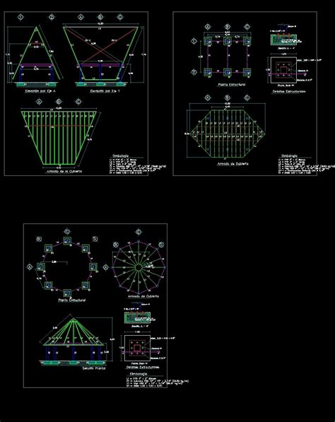 Gazebos Thatched Roof Wood Columns Dwg Section For Autocad Designs Cad