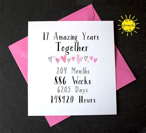 17th Year Wedding Anniversary 17 Amazing Years Together 17th Etsy