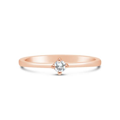 9ct Rose Gold Claw Set Diamond Solitaire Ring Nwj
