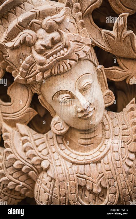 Wood Carving Mandalay Mandalay Region Myanmar Burma Asia Stock