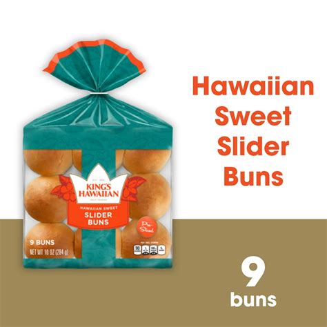 King S Hawaiian Pre Sliced Slider Buns Original Hawaiian Sweet Buns 9 Count Pack