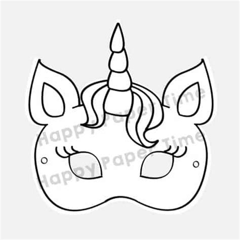 Unicorn Mask Printable Coloring Craft Friday Freebies Happy Paper Time