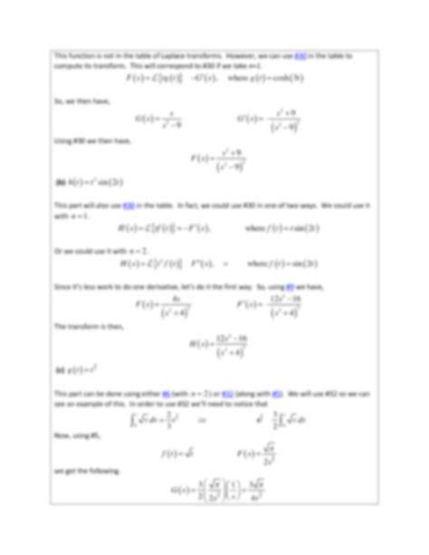 Solution Laplace Transforms Notes And Solved Examples Studypool