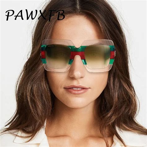 pawxfb luxury italy brand oversized square sunglasses women retro brand designer sun glasses