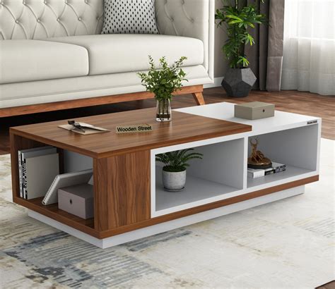 Buy Escobar Engineered Wood Coffee Table With Storage Exotic Teak