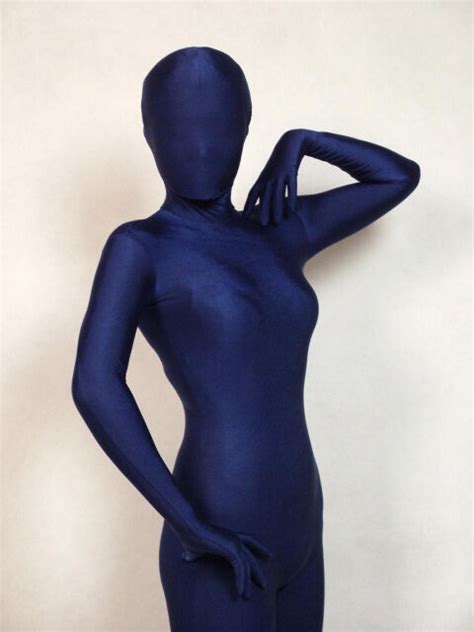 Full Body Zentai Costumes Navy Blue Unisex Catsuit S Xxl Ebay