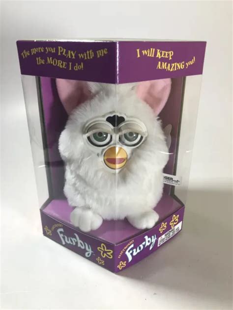Vintage 1998 Electronic Furby Model 70 800 White And Grey Eyes First