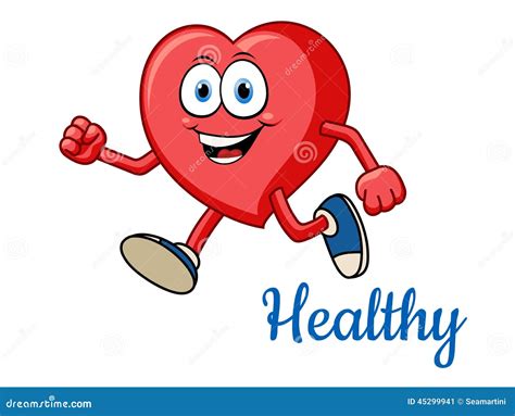 Running Healthy Red Heart Character Stock Vector Image 45299941