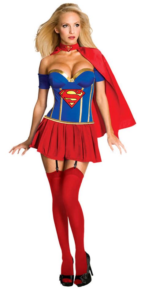 sexy supergirl dc comics super hero fancy dress halloween costume