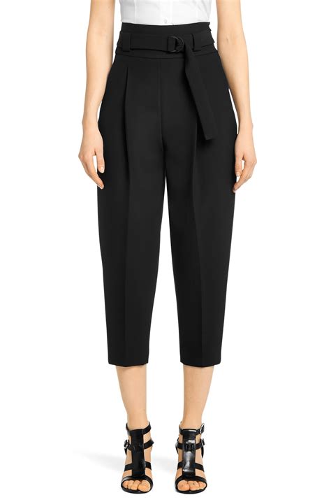 Lyst Hugo Harella Stretch Cotton Belted High Waist Dress Pants In