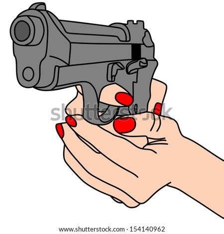 Hand Holding Handgun Vector Illustration Stock Vector