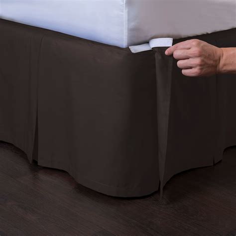 Ashton Detachable Bedskirt King Size Chocolate Brown 21 Drop Easy On Easy Off Pleated Bed
