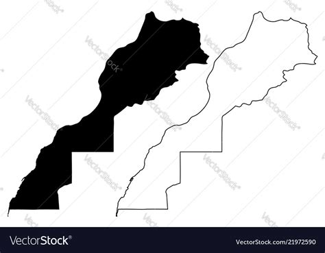 Morocco And Western Sahara Map Royalty Free Vector Image