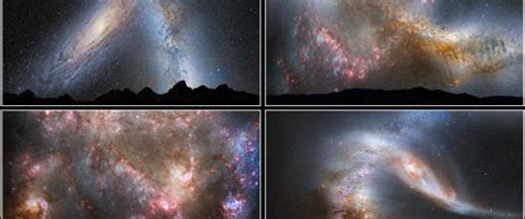 Galaxy Collision Between Milky Way And Andromeda Galaxy