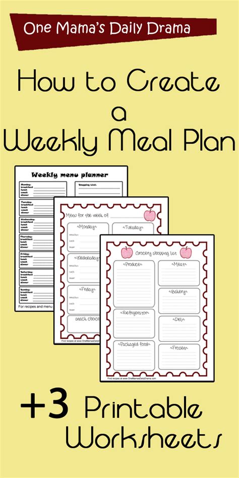 How To Create A Weekly Meal Plan In 20 Minutes Simple Purposeful Living