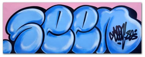 Graffiti Artist Seen Classic Bubble 7 Aerosol On Canvas Dirtypilot