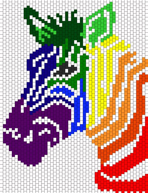 Rainbow Zebra Bead Pattern Peyote Bead Patterns Animals Bead Patterns