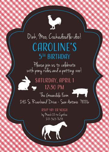 Cute square greeting cards set. Petting Zoo Birthday // Invitation - created by v.