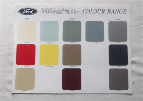 Ea Ford Falcon Exterior Interiortrim Colour Chart Brochure Eur 3630 Picclick Fr