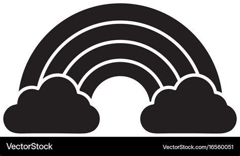 Rainbow And Clouds Icon Royalty Free Vector Image