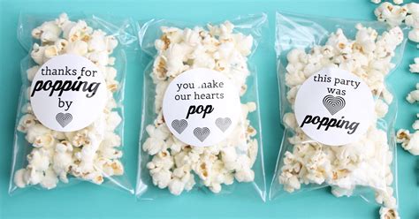 Popcorn Party Favor Label Printables
