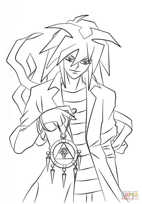 Simple yu gi oh coloring page for kids. Bakura from Yu-Gi-Oh! coloring page | Free Printable ...